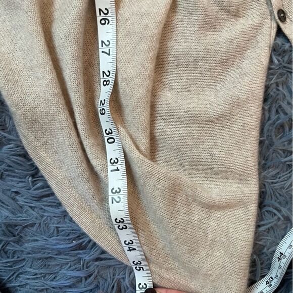 Hayden Cream Oatmeal 100% Cashmere Cardigan Size M - Picture 5 of 6